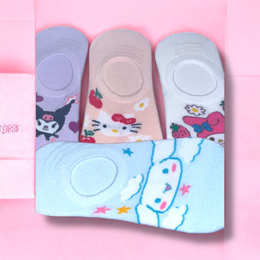 Hello Kitty Theme Socks- 4 Pairs